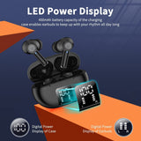 ASDRTB Auriculares inalámbricos Auriculares Auriculares de reducción de Ruido estéreo de Alta fidelidad, con micrófono, Tiempo de reproducción 48h, Pantalla LED Doble, Carrera Impermeable ip7