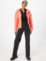 ECOALF - Abrigo Mujer Atlanticalf, de Poliéster Reciclado, con Cuello Redondo, Relleno de Fellex, Ultraligero y Cómodo, Chaqueta Mujer, Talla M, Color Rosa Ácido