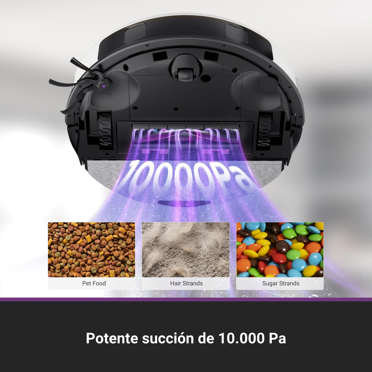 Eureka E20 EVO Plus Robot Aspirador y Fregasuelos 10000 Pa con Base Autovaciado, Navegación Láser, Duración de Batería 180 Min, Aspiradora Inteligente Antienredo para Suelos Duros, Alfombras, Pelo