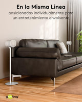 goobay Soporte para Altavoces Sonos Era 300, Capacidad de Carga de 5 K, gestión de Cables, 71,5 cm de Altura, Blanco, 71985