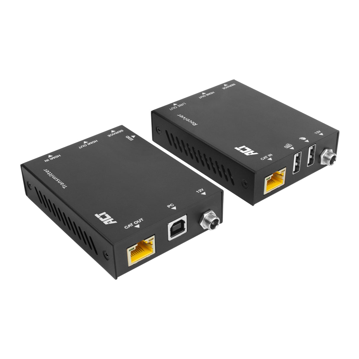 ACT EDID HDCP AC7815 - Extensor HDMI KVM a 70 m a través de CAT6/6A, vídeo 4K 60Hz, 2 puertos USB para ratón y teclado, EDID HDCP