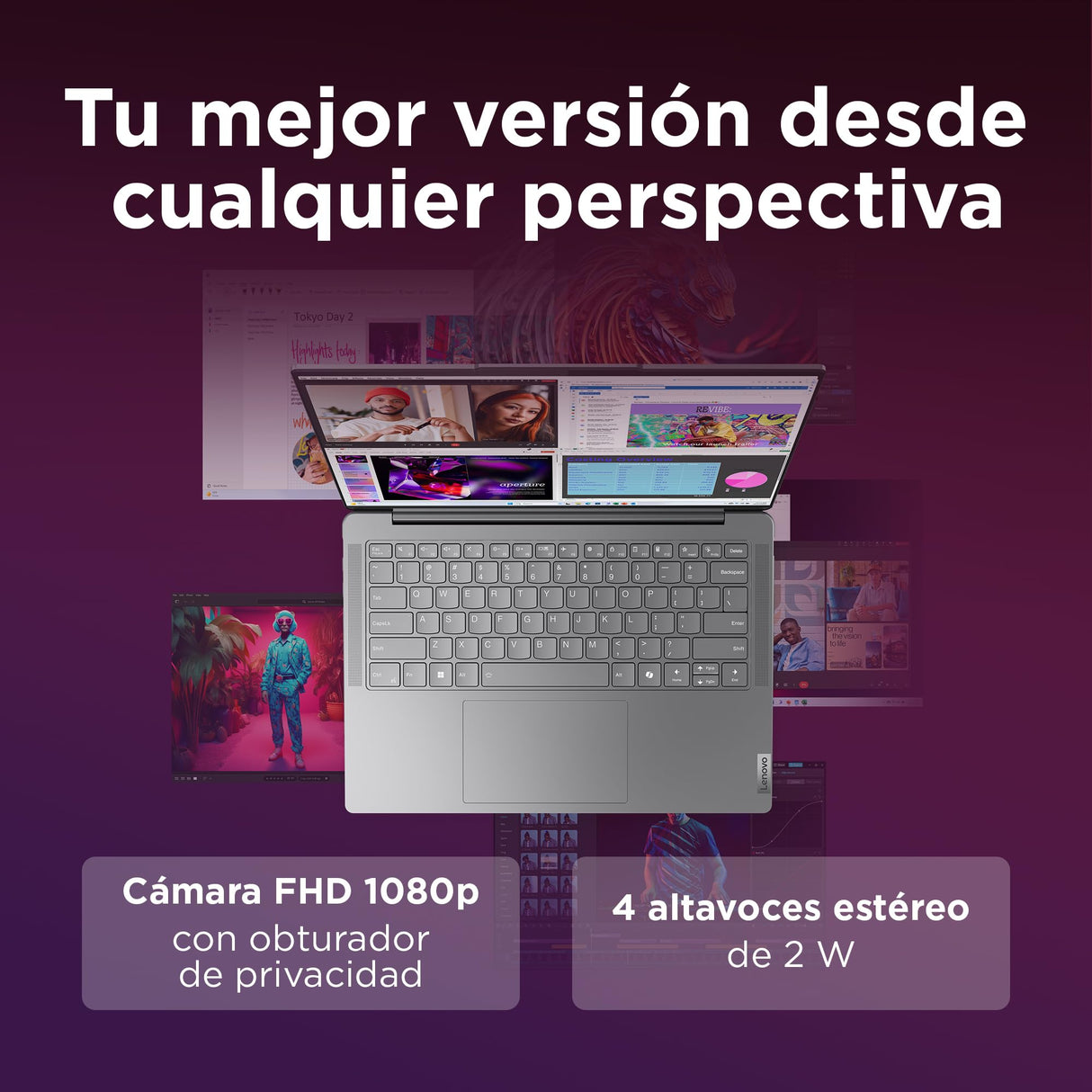 Lenovo Yoga Slim 7 Gen 9 – Ordenador Portátil IA 14'' WUXGA OLED (Intel Core Ultra 7 155H, Intel ARC Graphics, 32 GB RAM, 1 TB SSD, Wi-Fi 6E, Win 11 Home) Teclado QWERTY Español - Gris Luna
