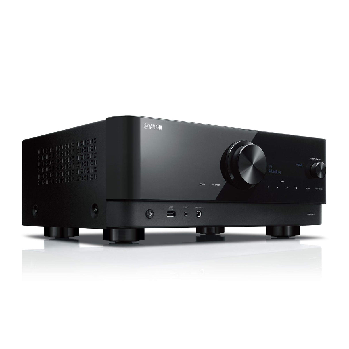 Yamaha RX-V4A - Receptor de Red con Sonido Surround MusicCast, Funciones específicas para Juegos y Sistemas de Control de Voz, Talento Completo con 5.2 Canales