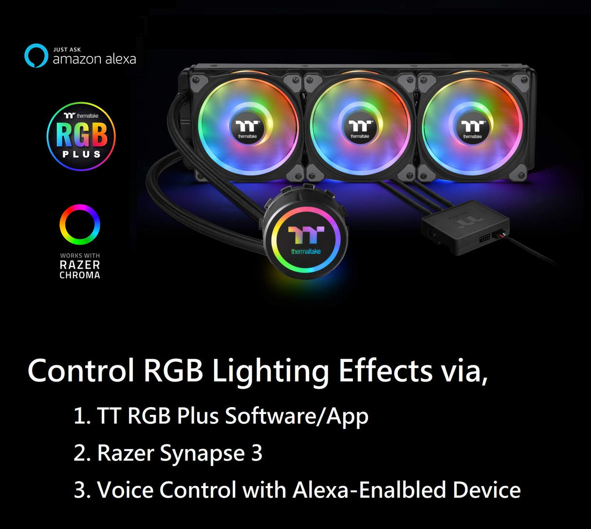 Thermaltake Floe DX 360 mm, LED de doble anillo, 16.8 millones de colores habilitado para software (TT RGB Plus/Alexa/Razer Chroma), AMD (AM5/AM4)/Intel (LGA 2066/1200), AIO CPU Liquid Cooler