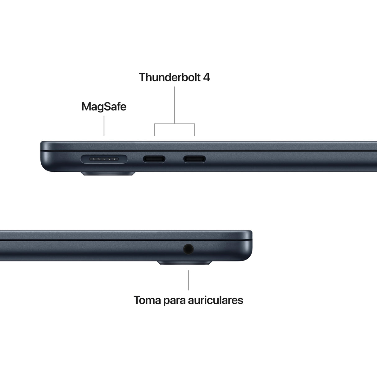 Apple 2025 MacBook Air de 13 Pulgadas con Chip M4: diseñado para Apple Intelligence, Pantalla Liquid Retina de 13,6 Pulgadas, 16 GB de Memoria unificada, 256 GB SSD, Teclado español; Medianoche