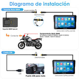 Carpuride W702B - Pantalla GPS Carplay para Motocicleta con Soporte Personalizado para BMW Motorbike, Inalámbrico CarPlay y Android Auto, Portátil 7 Pulgadas Impermeable Táctil Pantalla, Bluetooth