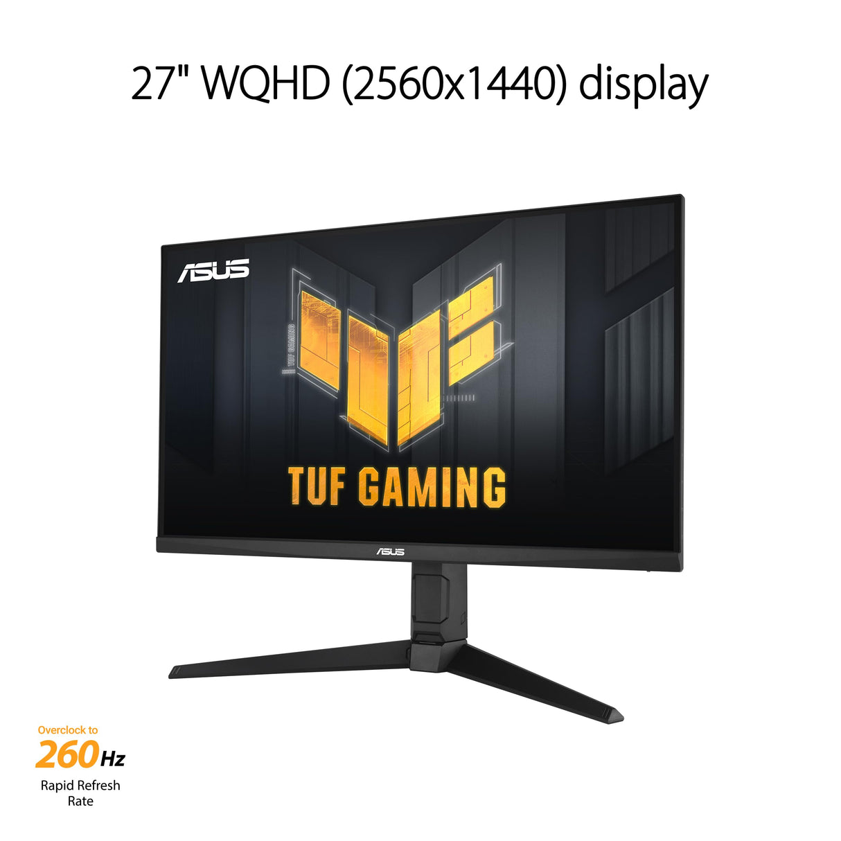 ASUS Monitor de juegos TUF Gaming VG27AQML1A 27" (QHD (2560x1440), overclock de hasta 260Hz (240Hz nativo), ELMB Sync, FreeSync Premium, 1ms (GTG), Overdrive Variable, 100% sRGB, DisplayHDR 400)