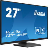 iiyama T2752MSC-B1 27" Bonded PCAP 10P Táctil, 1920x1080, Panel IPS, Flat Bezel Free Glass Front, HDMI, Displayport, 360cd/m² ( Táctil), USB Hub 2x 3.2, Altavoces