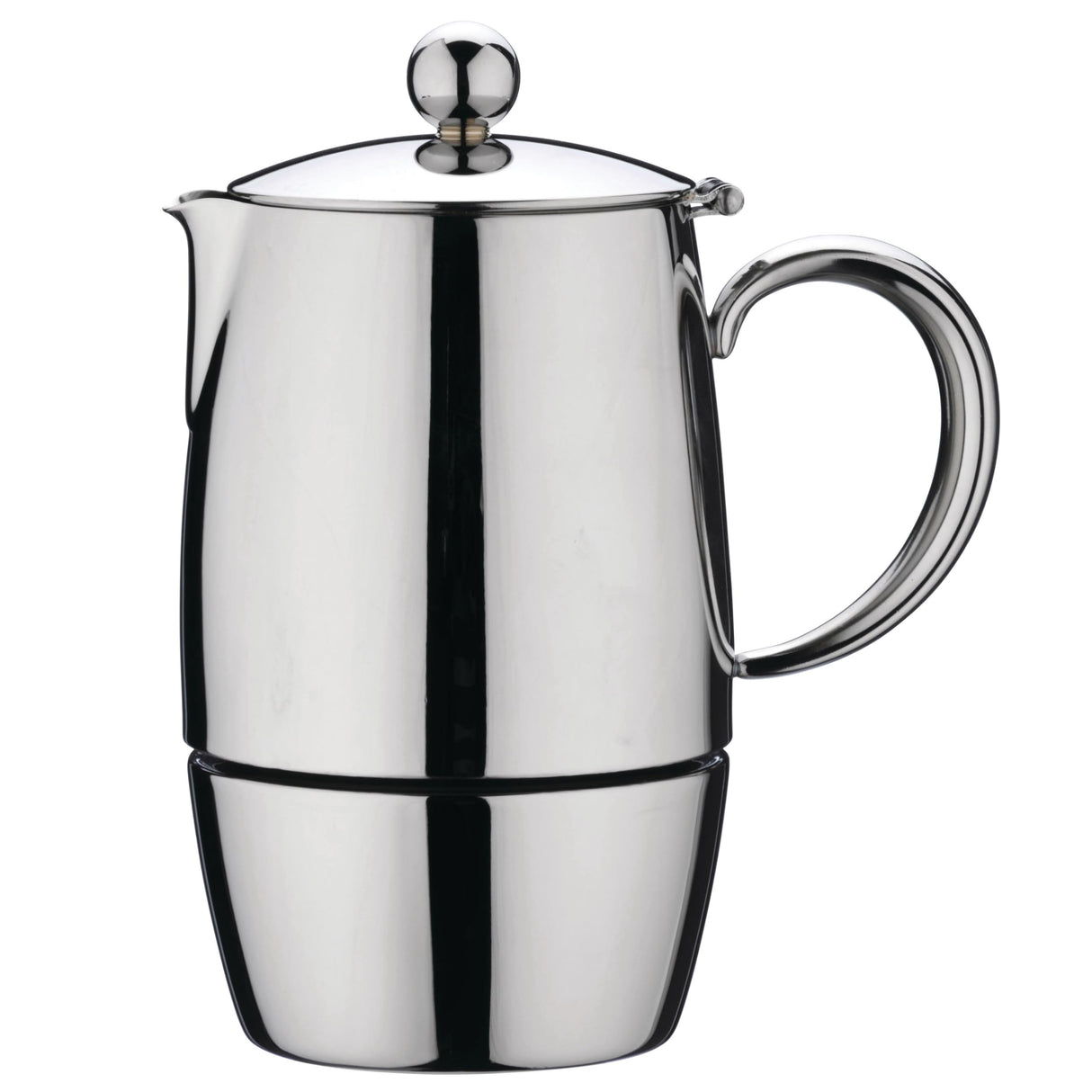 Café Stal BEC-06M Café Stål Bellux Range 18/10 - Cafetera espresso de acero inoxidable estilo clásico para estufa, diseño de olla Moka italiana, asas huecas de tacto frío, 6 tazas (280 ml)