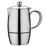 Café Stal BEC-06M Café Stål Bellux Range 18/10 - Cafetera espresso de acero inoxidable estilo clásico para estufa, diseño de olla Moka italiana, asas huecas de tacto frío, 6 tazas (280 ml)