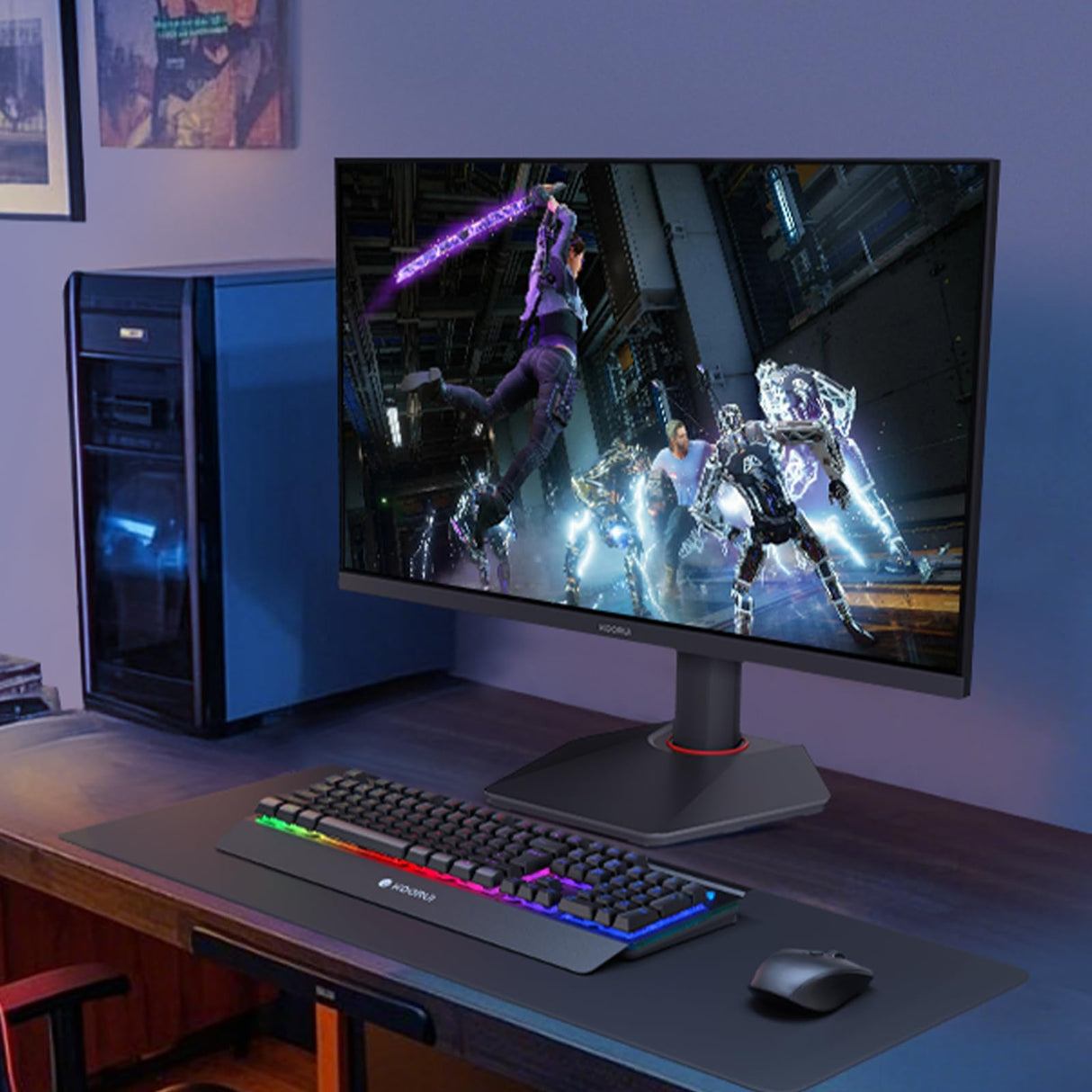 KOORUI G2741L 27" Monitor Gaming, UHD 2160P 160Hz / FHD 1080P 320Hz (Fast IPS, 1ms, Adaptive Sync, Giratorio, Inclinación, Altura Ajustable, Eye Care, HDR400, 10Bit, 2xHDMI 2.1, DP 1.4)