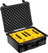 PELI 1550 Maleta Protectora para cámaras SLR/DSLR y Objetivos, IP67 estanca e Impermeable al Polvo, 33L de Capacidad, Fabricada en Alemania, con divisores Acolchados, Color Negro