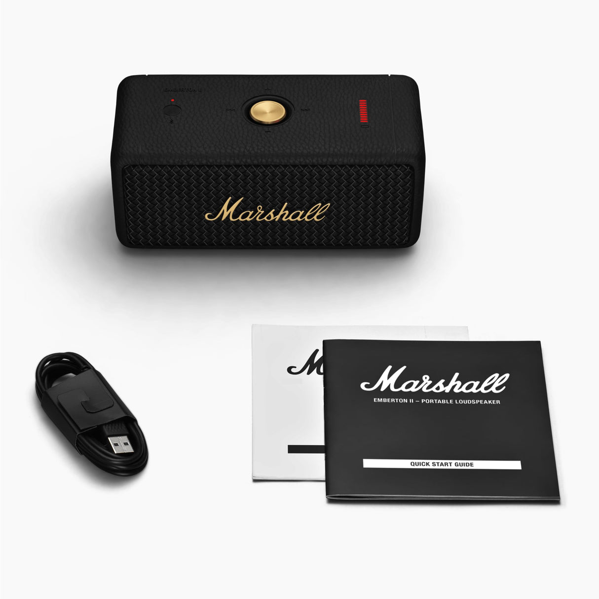 Marshall Emberton II Altavoces Bluetooth portátiles, inalámbricos, Emparejables, IP67 Resistentes al Polvo y al Agua, más de 30 Horas de Tiempo de reproducción - Negro