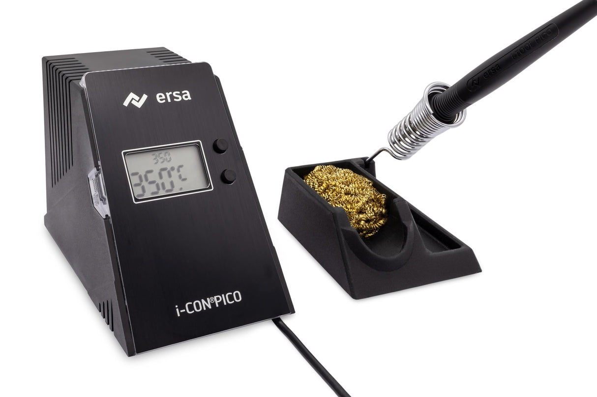 ERSA i-CON PICO MK2 - Estación de soldadura digital (80 W, 150-450 °C, con soldador i-TOOL PICO MK2 ergonómico con cambio Tip`N Turn + punta de soldadura de 1,6 mm con autonomía automática)