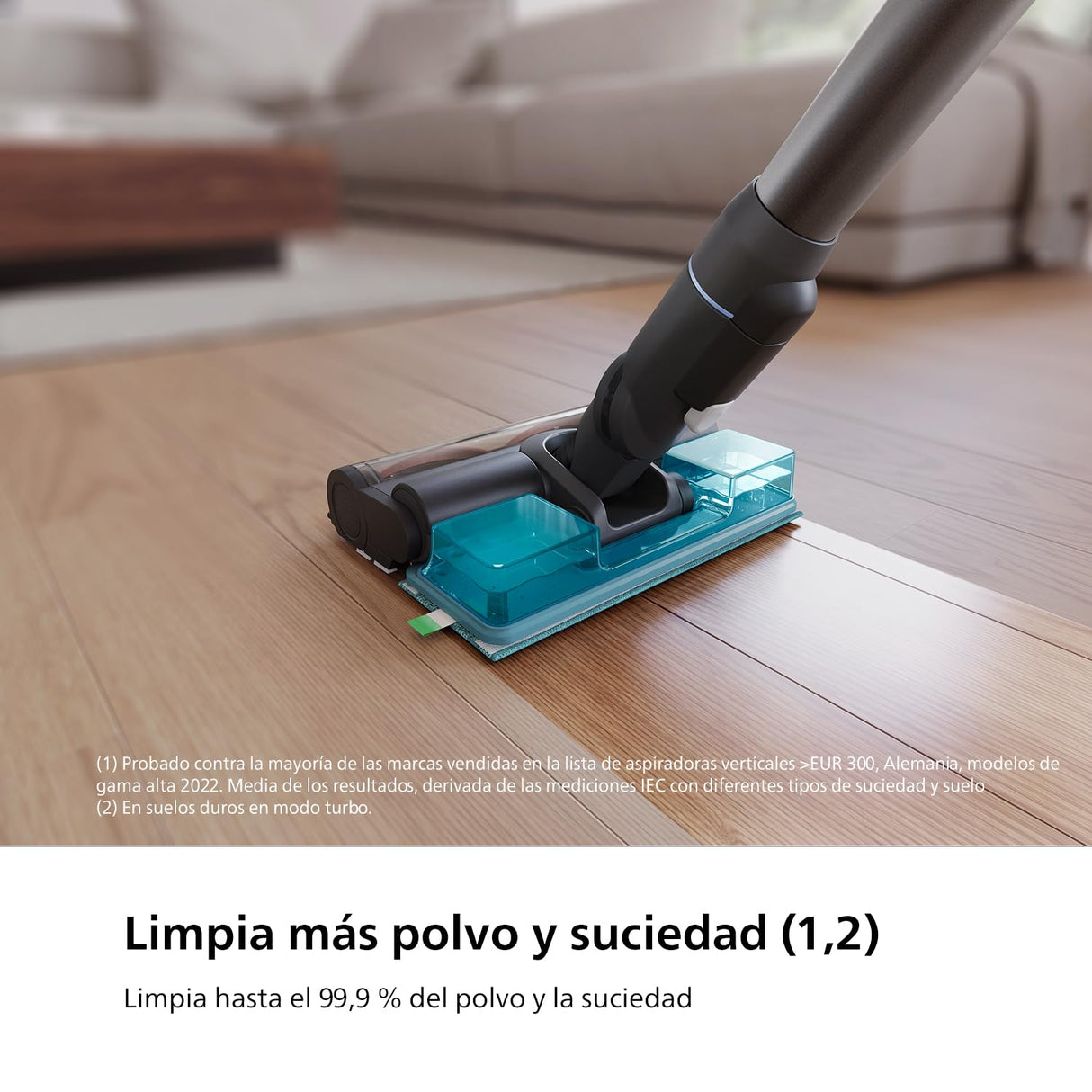Philips Aspiradora sin Cable Serie 7000 Aqua, Motor Digital, Tecnología PowerCyclone 12, con Luces LED, Módulo Aqua acoplable, hasta 80 min de autonomía, con 2 Accesorios, Azul (XC7053/01)
