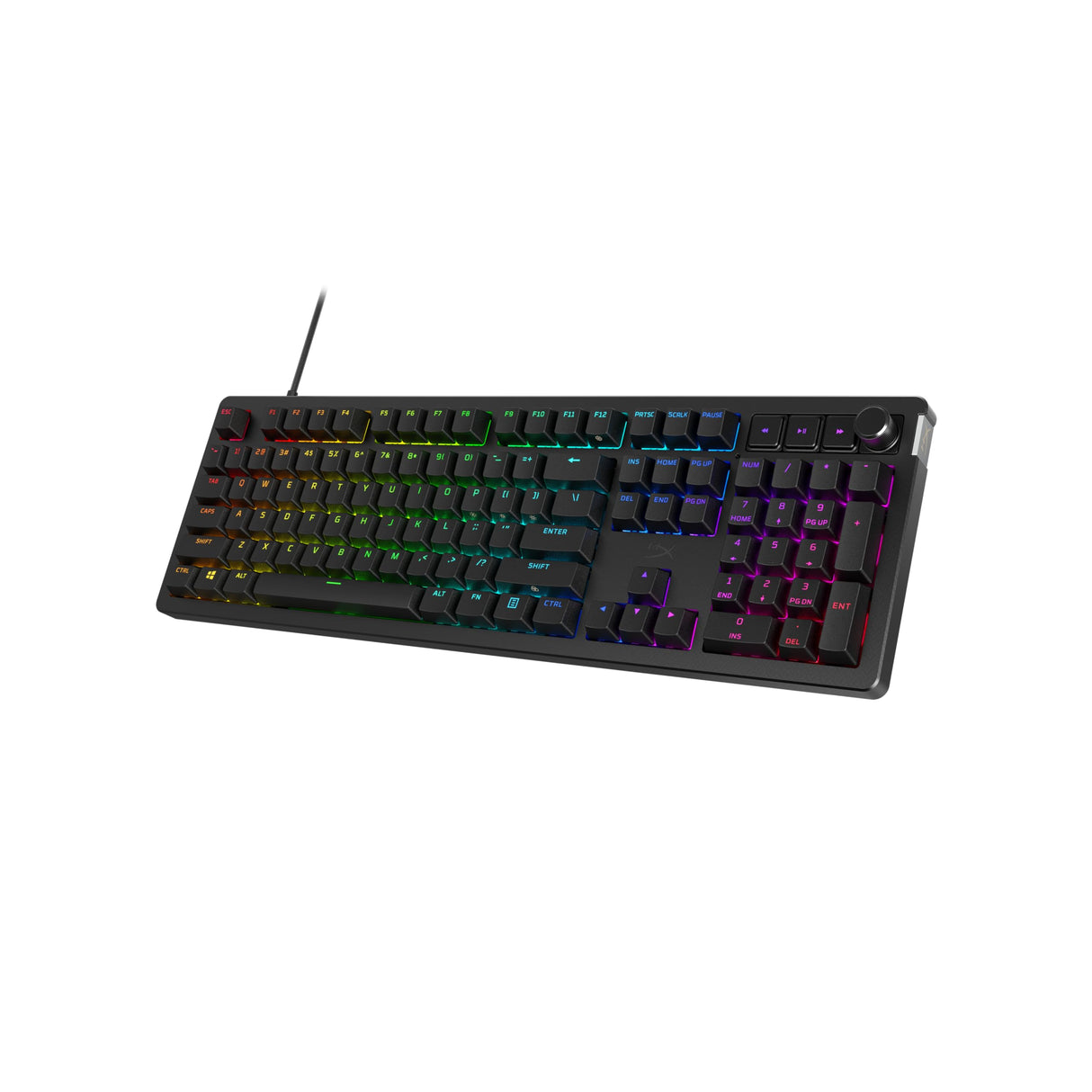 HyperX Alloy Rise - Teclado mecánico para juegos intercambiable en caliente, PC, sensor de luz ambiental, montaje en junta, interruptores lineales