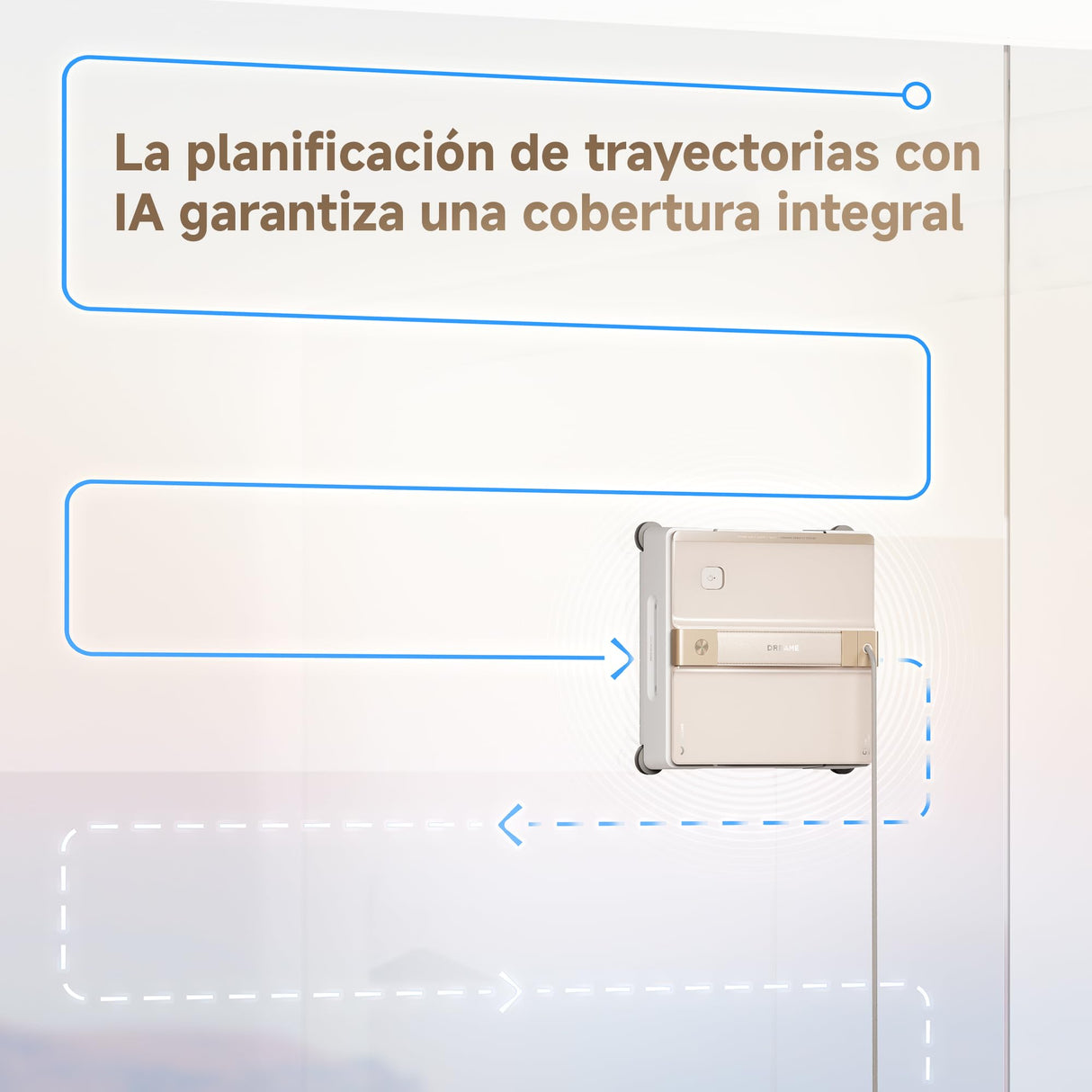 DREAME C1 Robot Limpiacristales, Potencia de Succión de 5500 Pa, Protección de Seguridad Fiable, Tecnología CornerClean, Limpieza Exhaustiva en Húmedo, Planificación Integral de Trayectorias