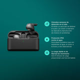 EPOS Adapt E1 Auriculares Inalámbricos Negro – ANC Híbrido, Bluetooth Multi-Point, Certificado Microsoft Teams & iPhone, 50H Batería, Carga Inalámbrica, USB-C, IPX5 Resistente al Agua