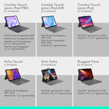 Logitech Combo Touch, iPad Air 11 in (M2 y M3), funda con teclado para iPad Air (5.a generación) - Teclado retroiluminado extraíble con soporte abatible, Disposición QWERTY Español - Gris