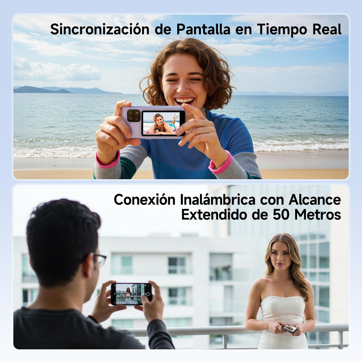 Pantalla de Monitor de Selfie para Teléfono, Rollei Easy Creator Selfie Monitor 3,97" Compatible con iPhone y Android para TikTok Live Streaming Vlog Negro Vlog-Selfie-Monitor-Pantalla-Magnética
