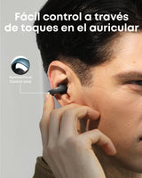 Soundcore AeroClip de Anker, Auriculares Open-Ear, Comodidad de adaptación, Llamadas nítidas con 4 micrófonos con IA, Ajuste Estable, Altavoces de 12 mm para un Sonido Claro, Forma de Anilla Abierta