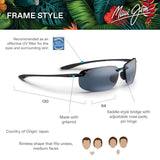 Maui Jim HOOKIPA Gafas, Gloss Black, 64 Unisex Adultos
