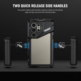 NEEWER PA042 S24 Ultra Handy Cage Jaula Video Rig Estabilizador con PA045S Mango Lateral, PA045E Bluetooth Disparador Mango de 67 mm Filtro Adaptador de 17 mm Placa de Lente Trasera, T Mount Adaptador