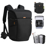 TARION Mochila Fotográfica Grande Profesional - Compartimento Portátil 16'' + Acceso Lateral/Trasero Rápido con Cubierta Impermeable y Cinturón Desmontable - Para Cámaras DSLR Thorner