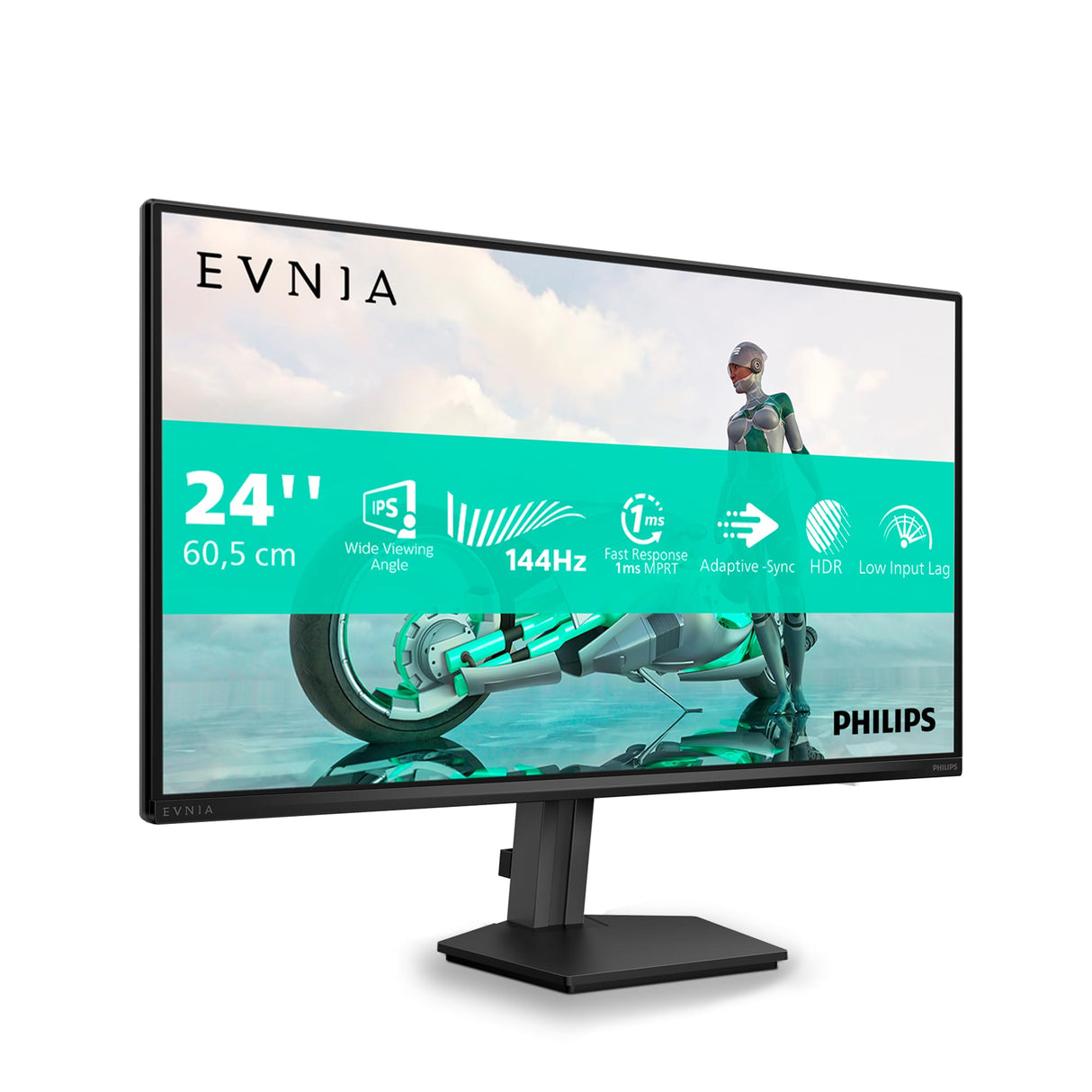 Philips Evnia 24M2N3200NF - Monitor para Juegos Full HD de 24 Pulgadas, 144 Hz, 1 ms MPRT, FreeSync, compatibilidad con G-Sync (1920 x 1080, HDMI 2.0, DisplayPort 1.4) Negro