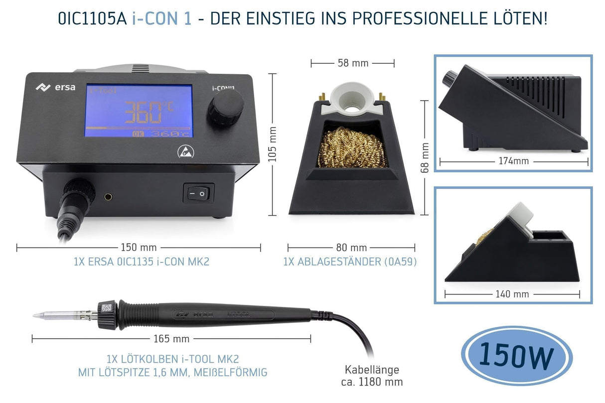 Ersa Estación de soldadura, 80 W, 150-450 °C