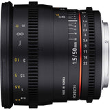 Rokinon Cine DS 50 mm T1.5 como SI UMC Full Frame Lente Cine para Canon EF cámaras