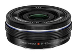 OM SYSTEM Objetivo M.Zuiko Digital 14-42 mm F3.5-5.6 EZ, Zoom estándar, Adecuado para Todas Las cámaras MFT (Modelos Olympus OM-D & Pen, Serie G de Panasonic), Negro