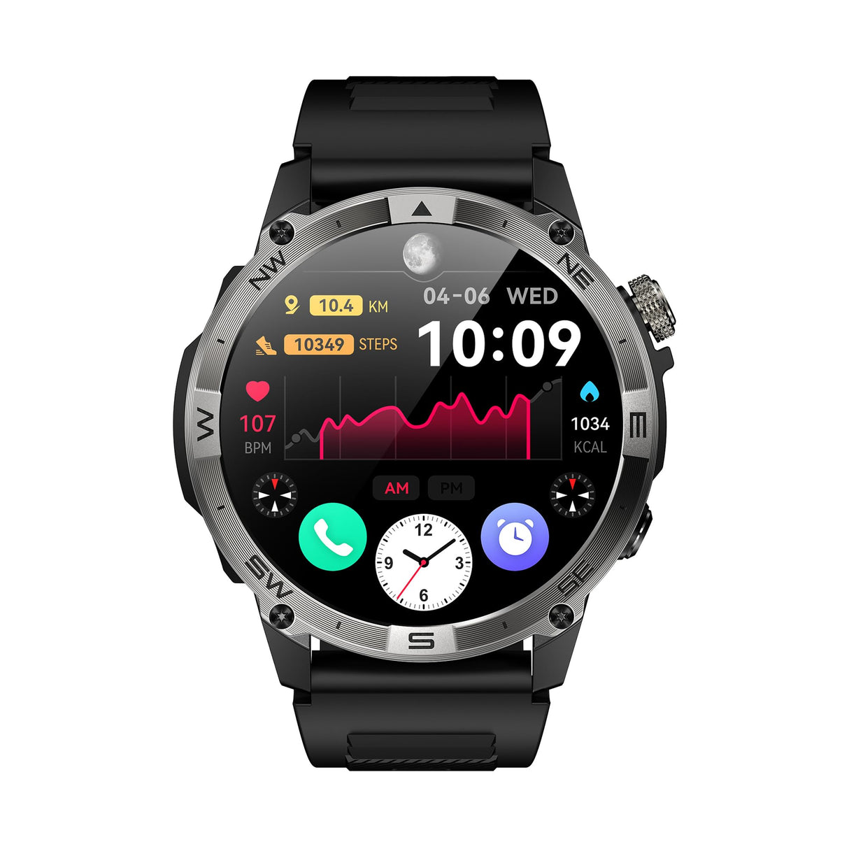 VALDUS VG40 Pro (2025) Negro - Reloj Inteligente de Salud con función de telefonía - Pantalla AMOLED - Atleta Robusto, Normal, Normal