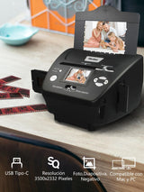Rollei PDF S 240 SE Escáner Fotos, Convertidor de Diapositivas y Negativos Fotográficos 35mm 135/Fotos Antiguas (3R/4R/5R)/Tarjeta de Visita a Digital de Ordenador en Casa y Oficina