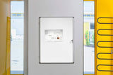 Bi-Office Enclore - Vitrina de interior Magnética para 4 Hojas A4, con Puerta de Aluminio y Cerradura, 500 x 674 mm