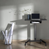 Maclean MC-903B Mesa para Portátil Regulable en Altura con Ruedas y un Cajón | Escritorio para Trabajar de Pie y Sentado | Altura Regulable hasta máx. 113cm, máx. 8 Kilos