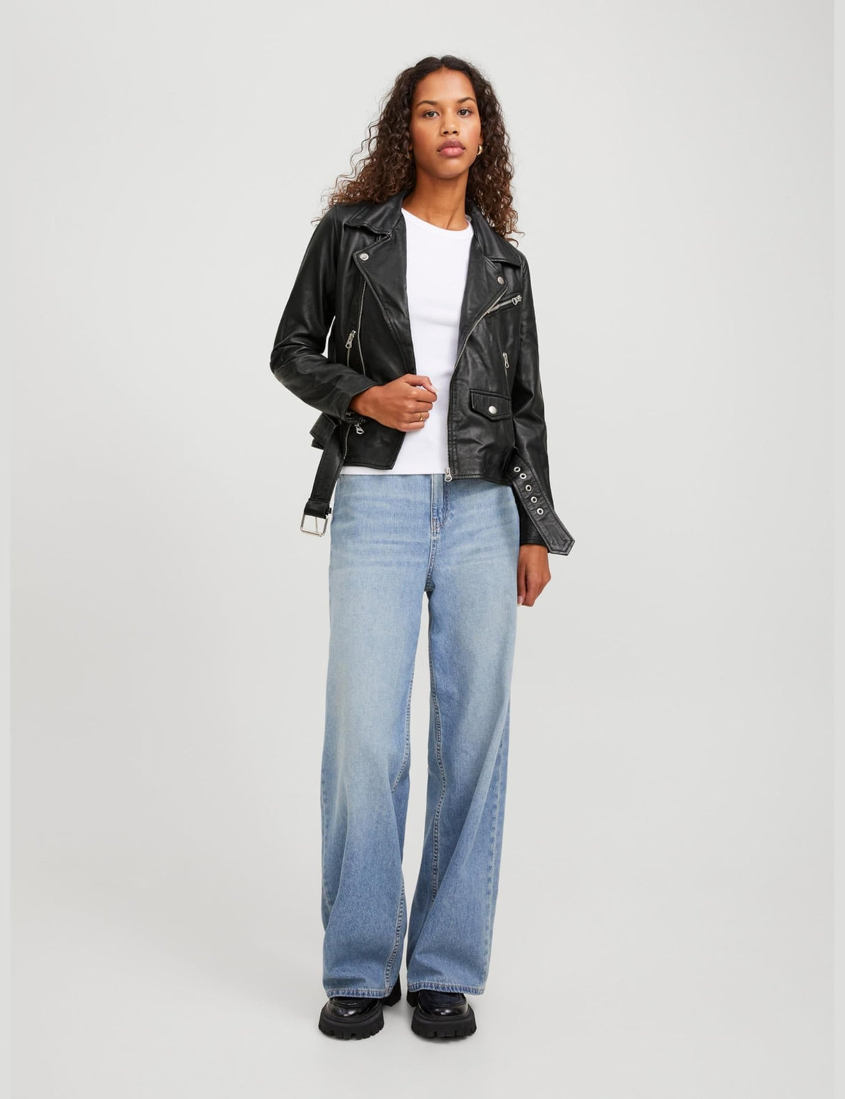 JJXX JACK&JONES JXCALVIN Leather Biker JKT Noos Chaqueta de Cuero, Black, XS De Las Mujeres