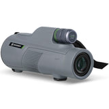 Bresser Monocular Wave 12x50 con Alto Aumento, Revestimiento Cristal BaK - 4, Resistente al Agua y Adecuado para Personas con Gafas, Gris