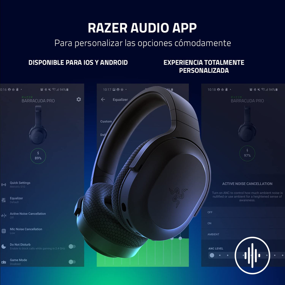 Razer Barracuda X - Auriculares Inalámbricos Multiplataforma para Juegos y Móviles, SmartSwitch Dual Wireless, Diseño Ergonómico de 250 g, TriForce 40mm, Micrófono Cardioide, Negro
