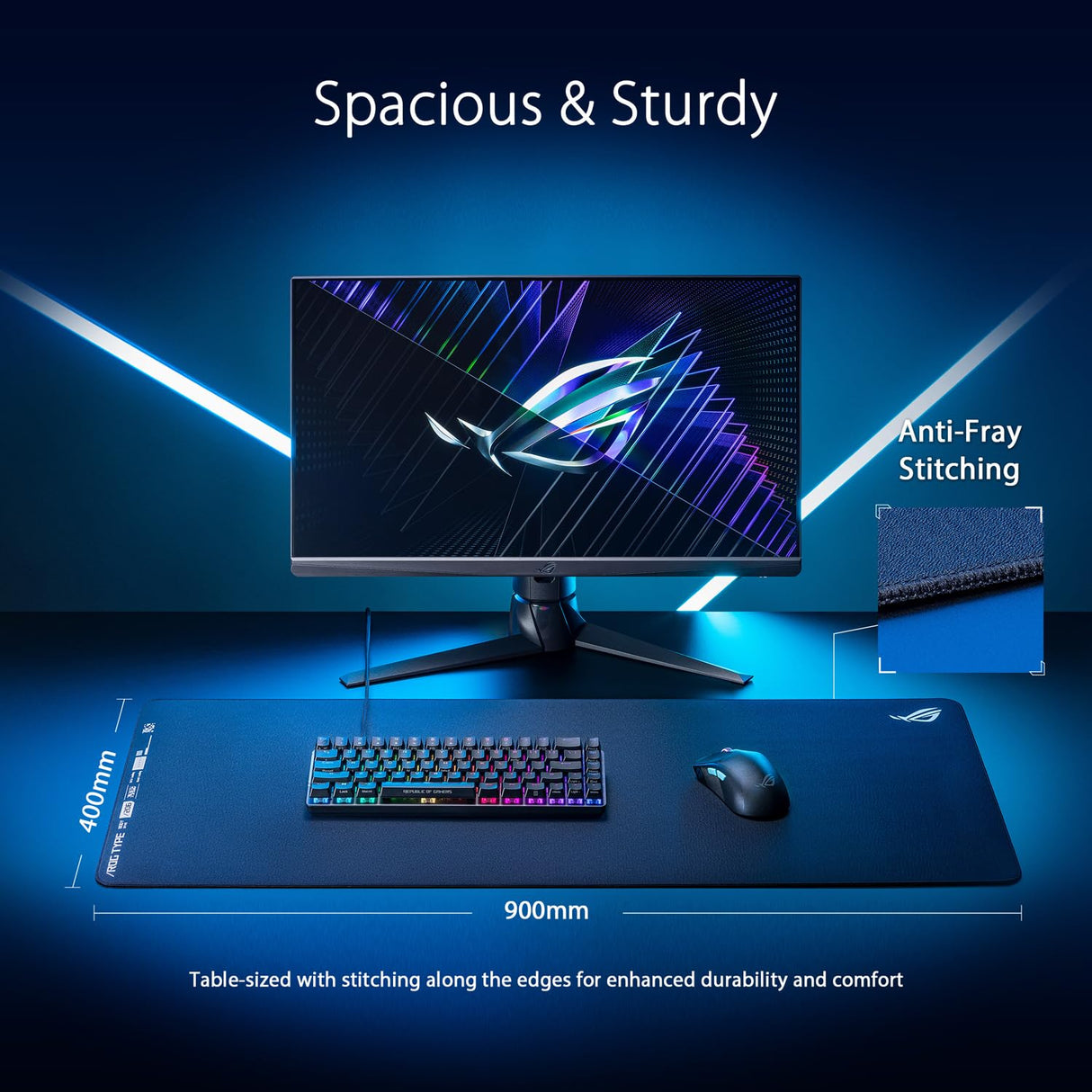 ASUS ROG Hone Ace XXL - Alfombrilla de ratón para Gaming Extragrande (Base de Goma Suave y Antideslizante, Superficie de Tela híbrida Que Ofrece consistencia y Control, repele Agua, Aceite y Polvo)
