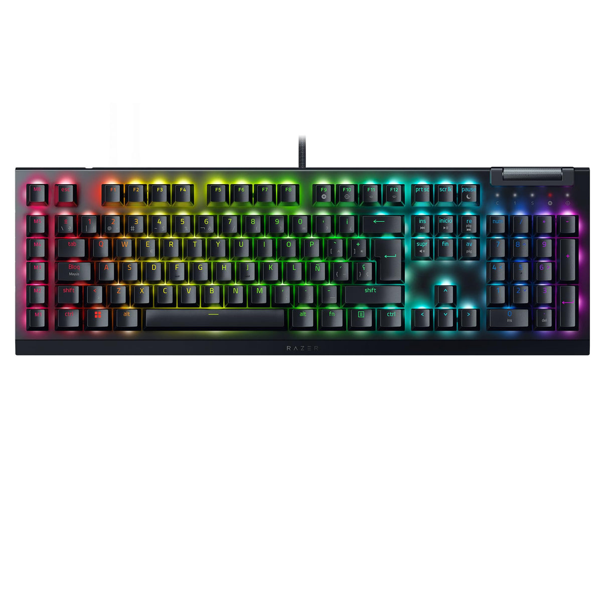 Razer BlackWidow V4 X, Teclado gaming con Razer Chroma RGB (Switches mecánicos amarillos , 6 teclas macro dedicadas de ABS de doble inyección) ES-Layout, Negro