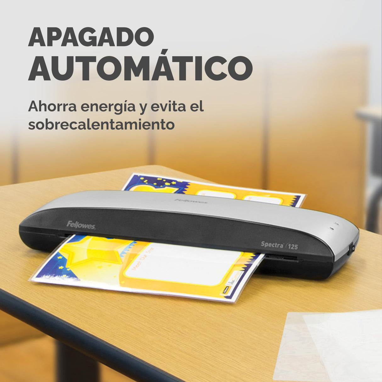 Fellowes Spectra A3 - Plastificadora de documentos, 80-125 micras, para uso ocasional, libre de atascos, color negro y plateado, 10 fundas de plastificar gratis