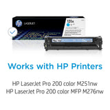 HP 131A CF211A, Cian, Cartucho Tóner Original, de 1.800 páginas, para impresoras HP LaserJet Pro 200 color MFP M276, MFP M276n, MFP M276nw, M251, M251n y M251nw