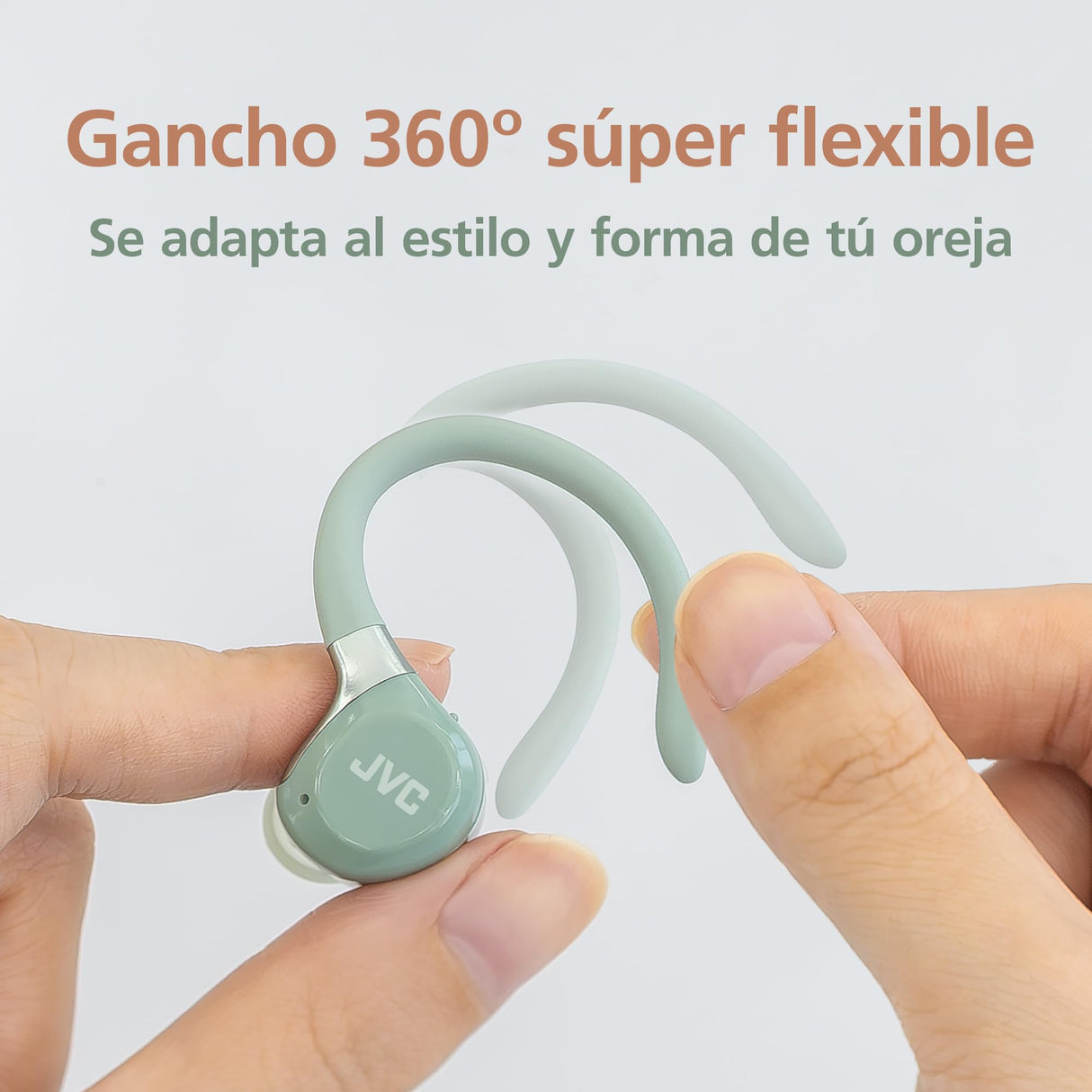 JVC Auriculares Inalámbricos Deportivos HA-EC75T, Ganchos Ajustables, 40h Batería, Cancelación de Ruido + Modo Ambiente, Resistencia IP57, Baja Latencia, Micrófono – Negro