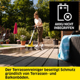 Kärcher Limpiadora de terrazas PCL 3-18 a batería 18 V, presión: 10 bar, consumo de agua a 4 bar: máx. 180 l/h, rendimiento: 20-40 m2, compatible con baterías 18 V de Kärcher, sin batería