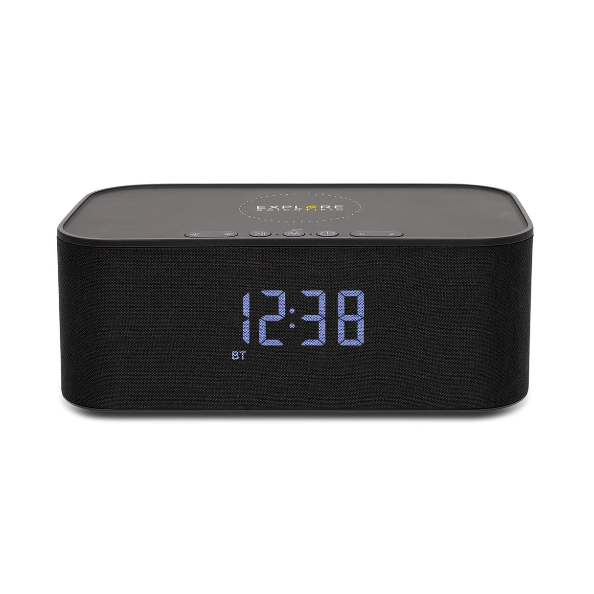 Explore Scientific BCC1001 - Altavoz estéreo Bluetooth con función de Despertador y Carga, Color Negro