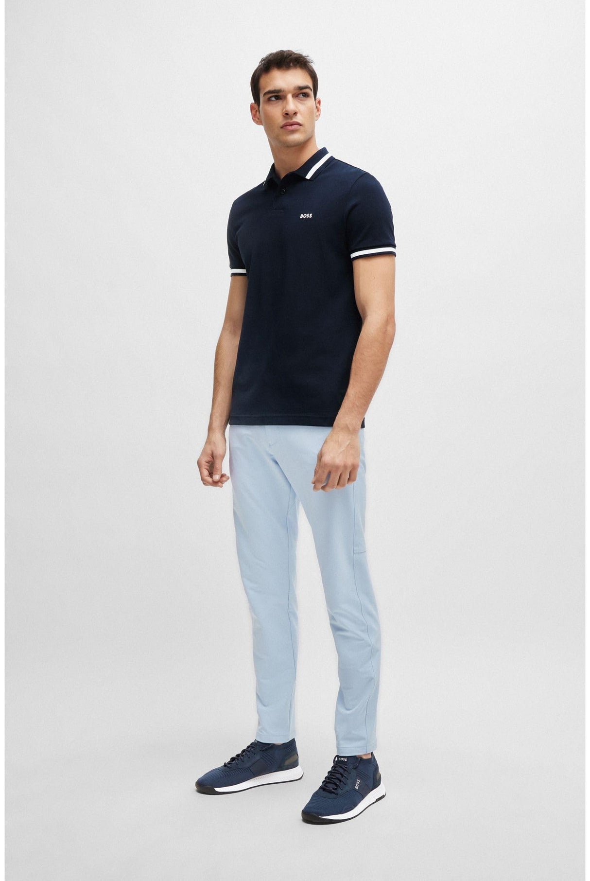 BOSS Hombres Titanium_Runn_knst_N Sneaker Azul 43 EU
