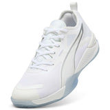 PUMA Eliminate Nitro 4, Zapato de Tribunal Interior Unisex Adulto, Blanco Plata, 45 EU
