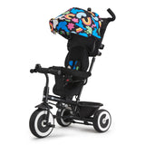 Kinderkraft Aston Triciclo Evolutivo, Bicicleta Sin Pedales, Bicicleta Bebe, para Niños, Cinturón, con Accesorios, Portavasos, Cesta, 9 Meses a 25 kg, Happy Shapes