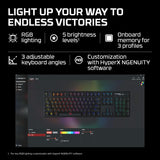HyperX Alloy Origins – Teclado mecánico para videojuegos, Teclas HyperX Blue Mecánicas, Compacto, Portátil, Carcasa de aluminio duradera, Personalización avanzada, Software HyperX NGENUITY US Layout